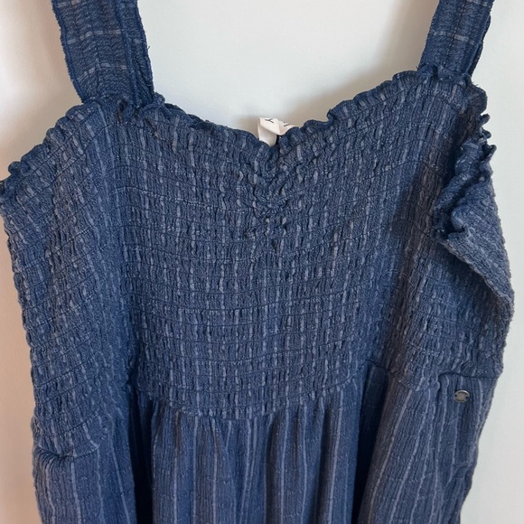🪅Roxy Adventure Bound Woven Blue Pinstripe Gauzy Tank Jumpsuit - Picture 11 of 11
